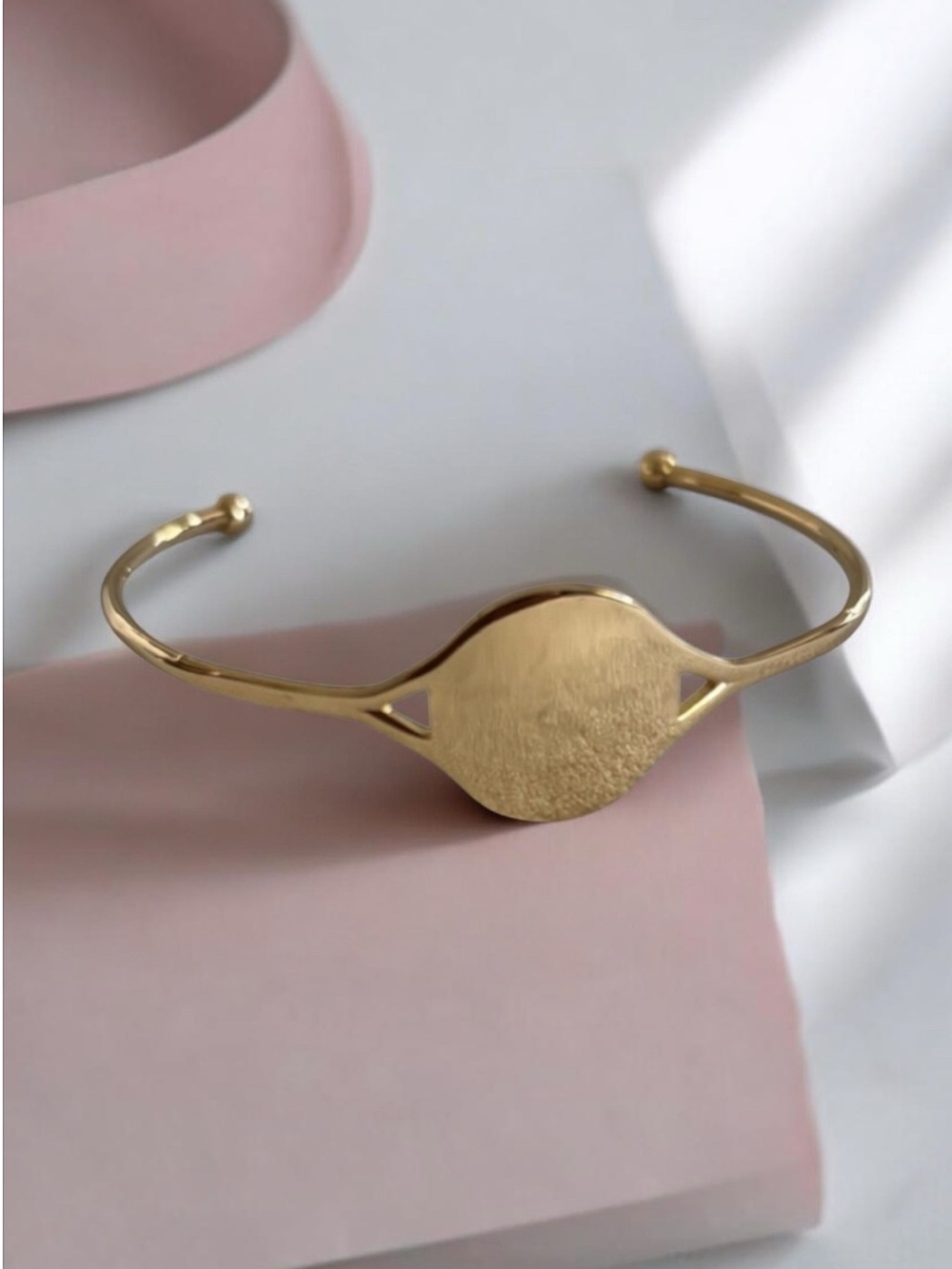 Plunder Gold Tone Open Disc Cuff Bracelet